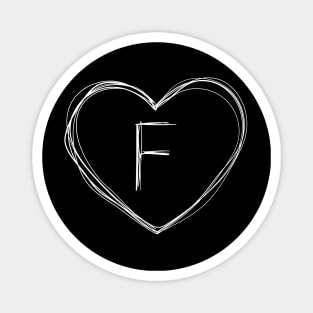 Letter F with heart frame in lineart style Magnet